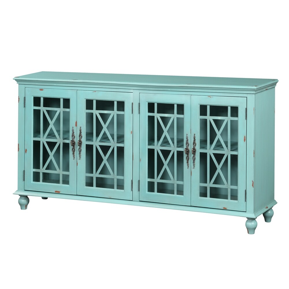 OS Home and Office Model 65-700 Harper's Branch Large Accent Console in Turquoise