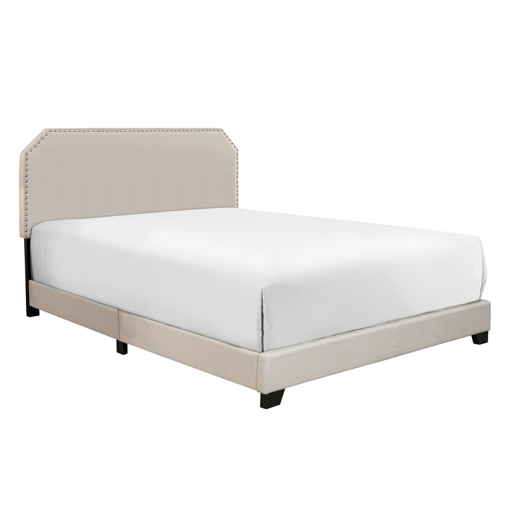 OS Home and Office Model 850-LN Queen Sized Bed in One Box in Beige Linen