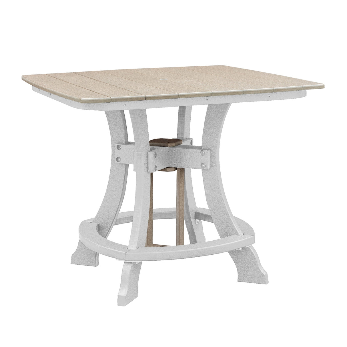 OS Home and Office Five Piece Square Counter Height Dining Set in Weatherwood on a White Base