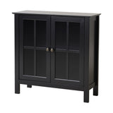 OS Home and Office White Glass Door Accent and Display Cabinet