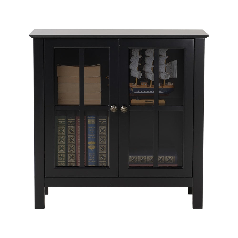 OS Home and Office White Glass Door Accent and Display Cabinet