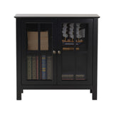 OS Home and Office White Glass Door Accent and Display Cabinet