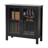OS Home and Office White Glass Door Accent and Display Cabinet