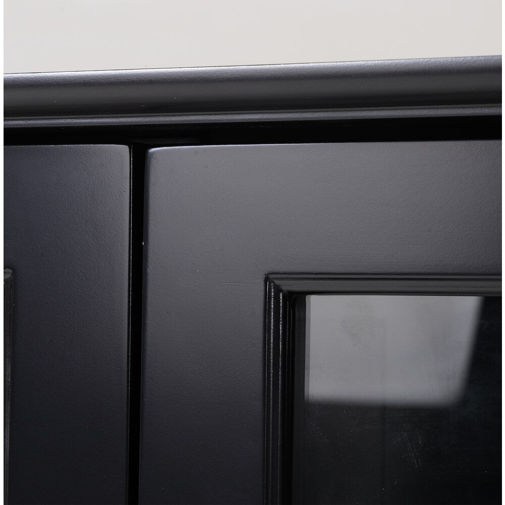 OS Home and Office White Glass Door Accent and Display Cabinet