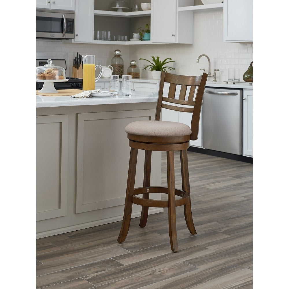 The Gray Barn McNiven 30-inch Swivel Stool with Slatted Back