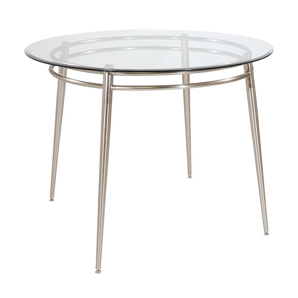 Brooklyn Glass top Round Dining Table - Grey