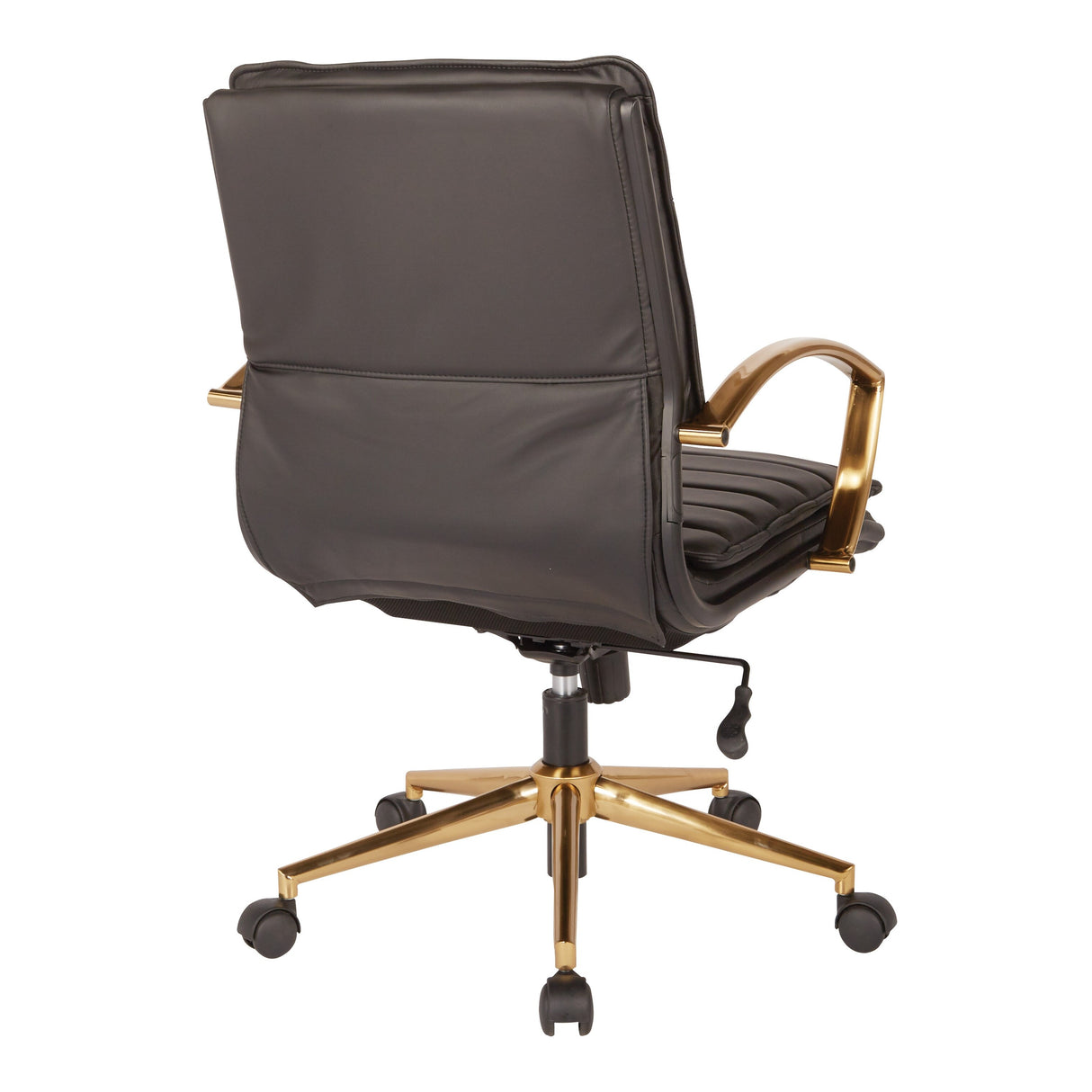 OSP Home Furnishings Gold Base Mid-back Faux Leather Office Chair