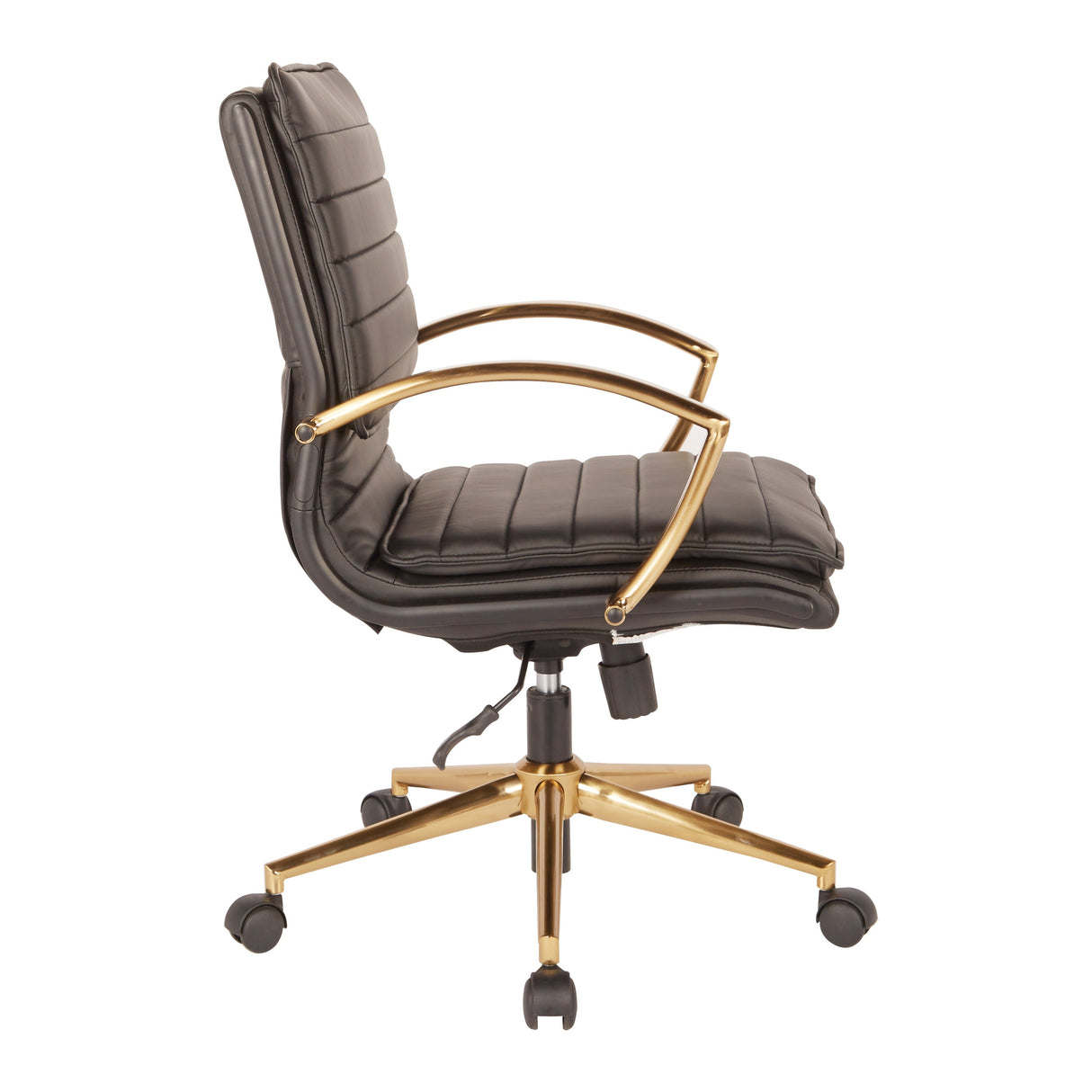 OSP Home Furnishings Gold Base Mid-back Faux Leather Office Chair