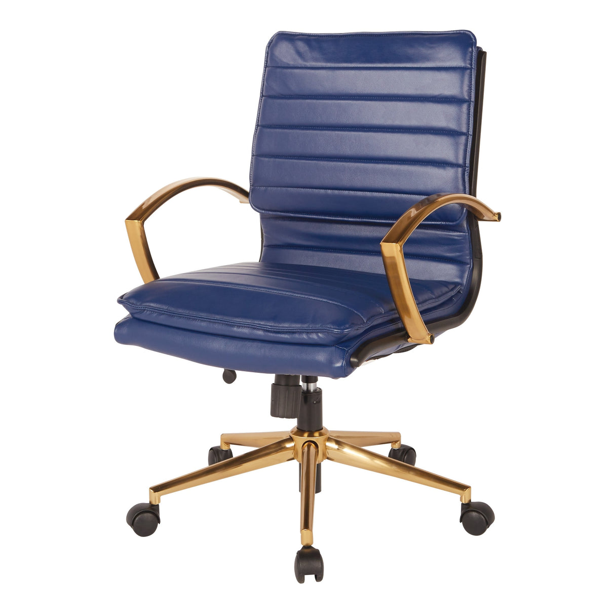 OSP Home Furnishings Gold Base Mid-back Faux Leather Office Chair
