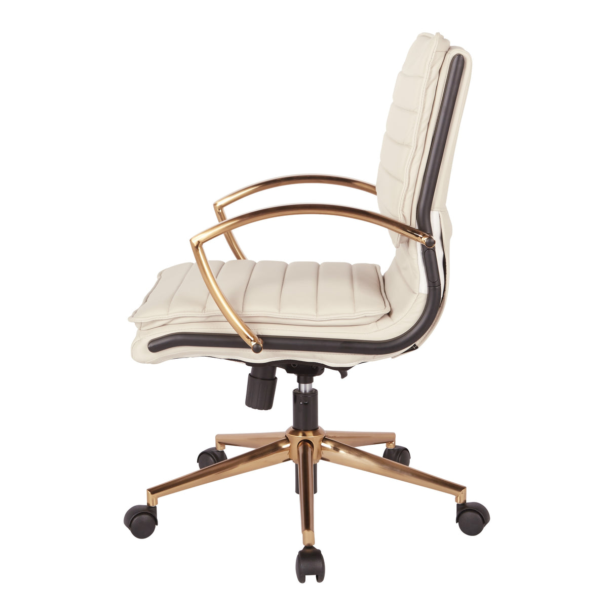 OSP Home Furnishings Gold Base Mid-back Faux Leather Office Chair