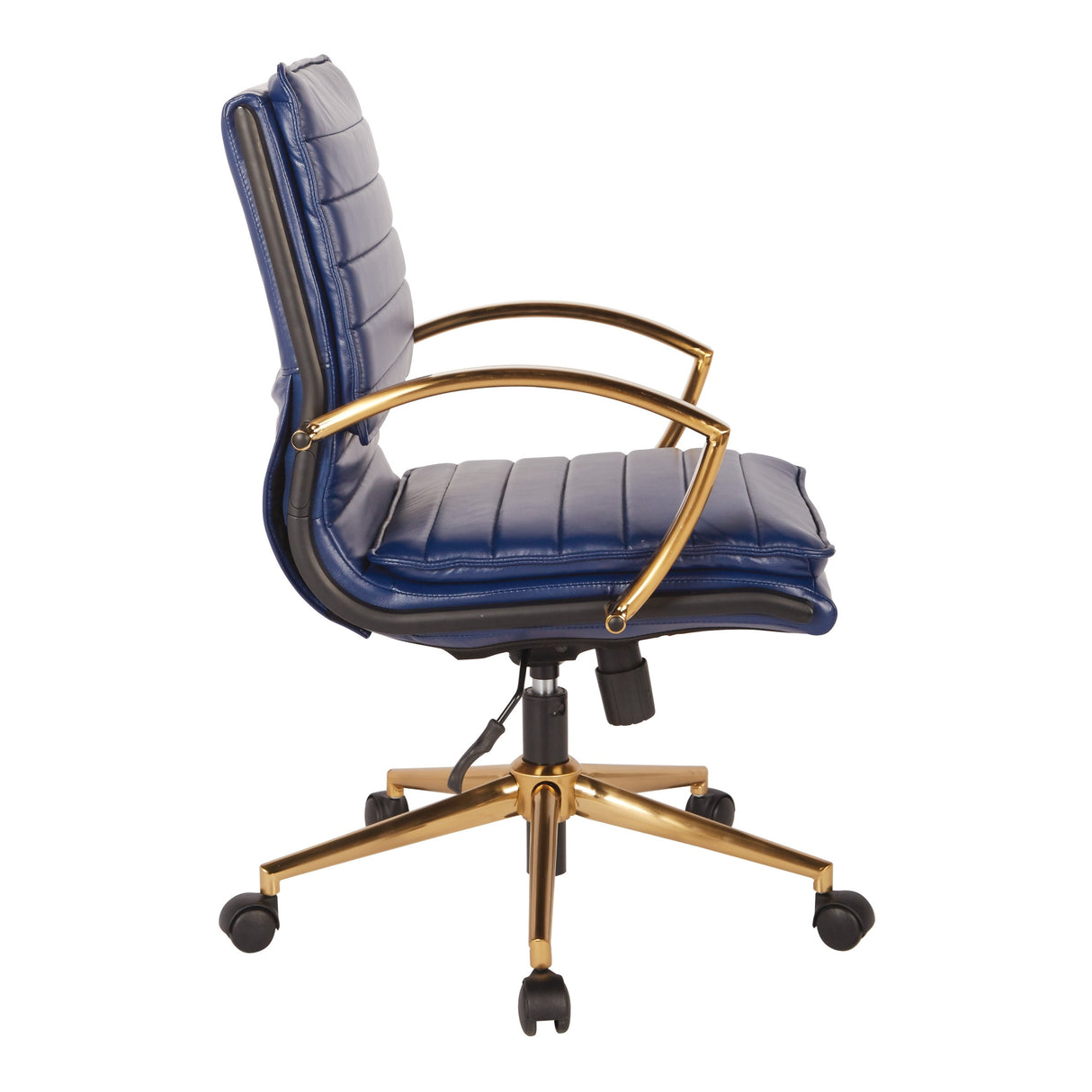 OSP Home Furnishings Gold Base Mid-back Faux Leather Office Chair