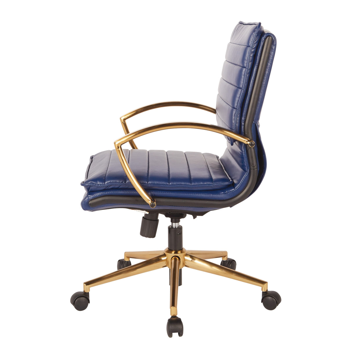 OSP Home Furnishings Gold Base Mid-back Faux Leather Office Chair