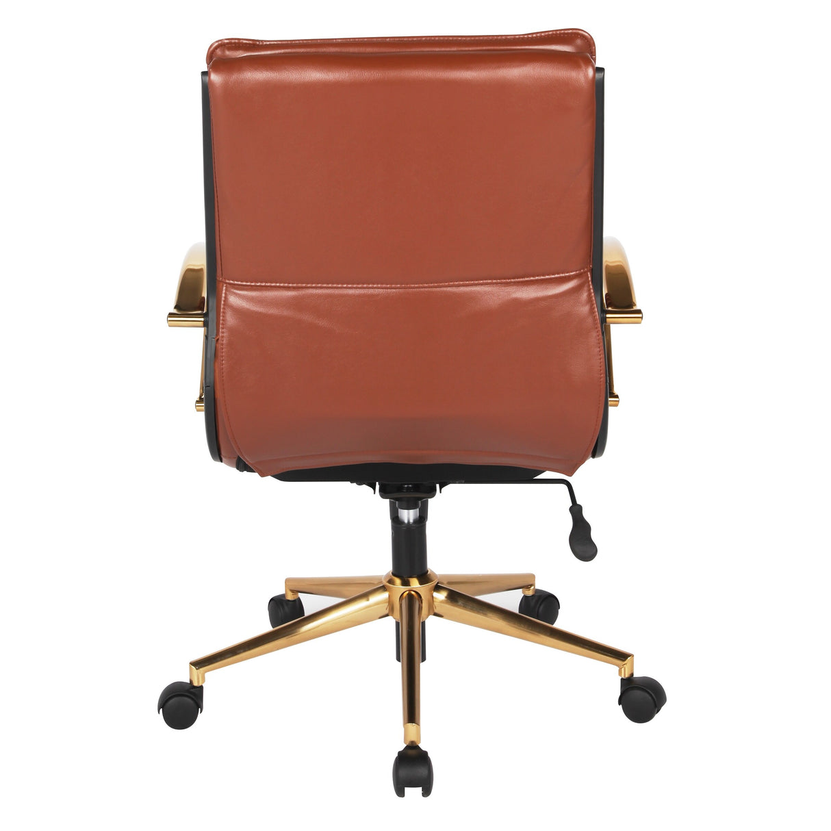 OSP Home Furnishings Gold Base Mid-back Faux Leather Office Chair