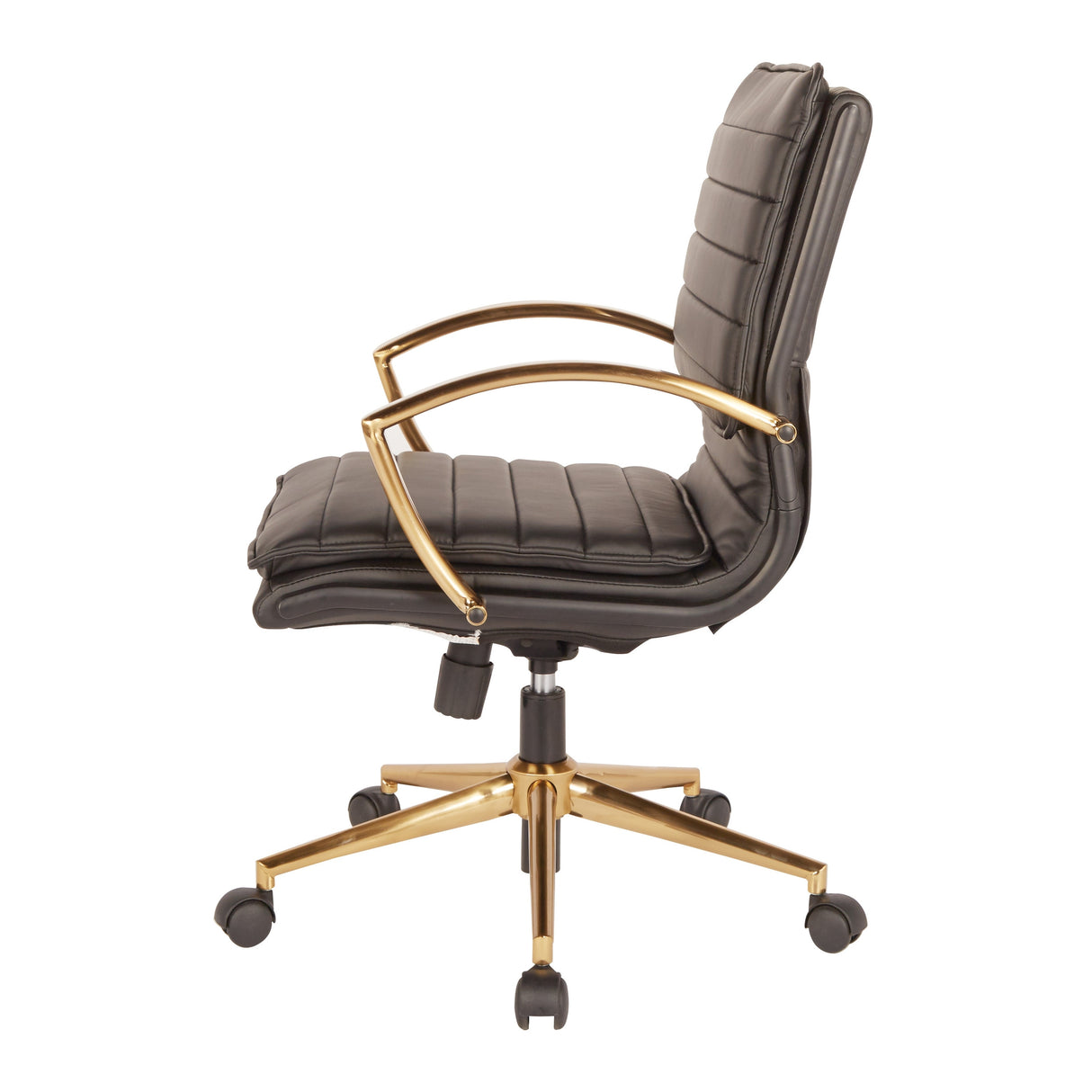 OSP Home Furnishings Gold Base Mid-back Faux Leather Office Chair