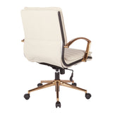 OSP Home Furnishings Gold Base Mid-back Faux Leather Office Chair
