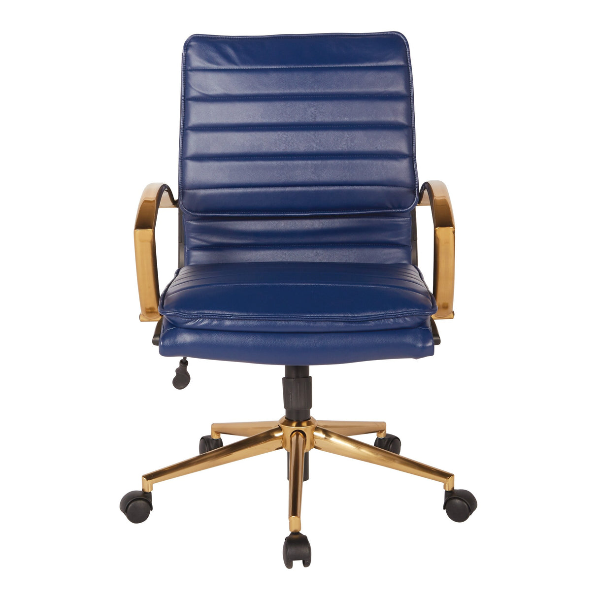 OSP Home Furnishings Gold Base Mid-back Faux Leather Office Chair