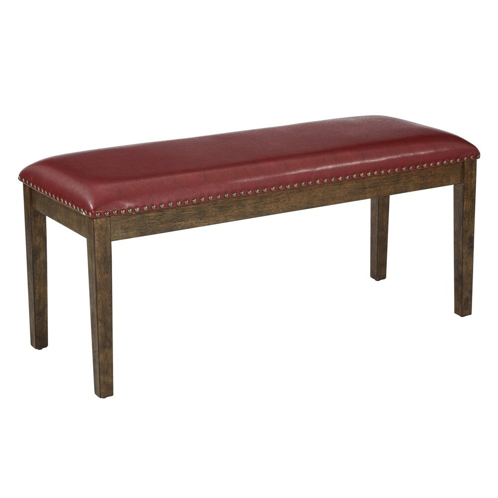 Langston Bench with Antique Bronze Nail Heads