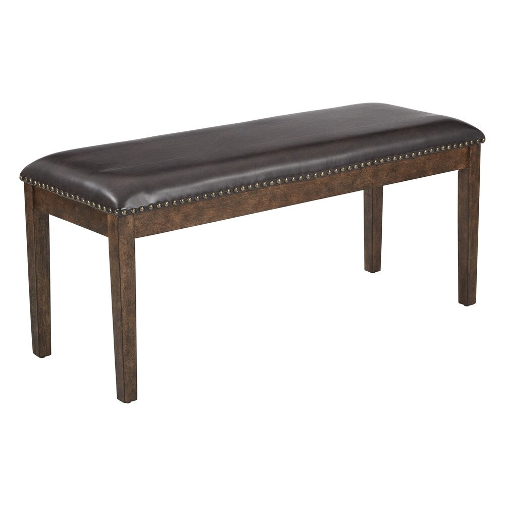Langston Bench with Antique Bronze Nail Heads