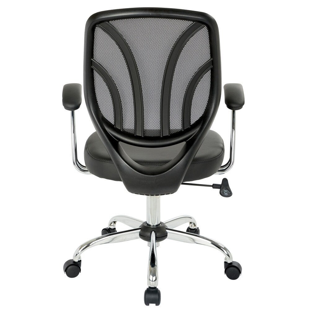 Screen Office Chair with Chrome Padded Arms