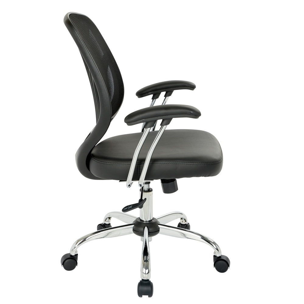 Screen Office Chair with Chrome Padded Arms