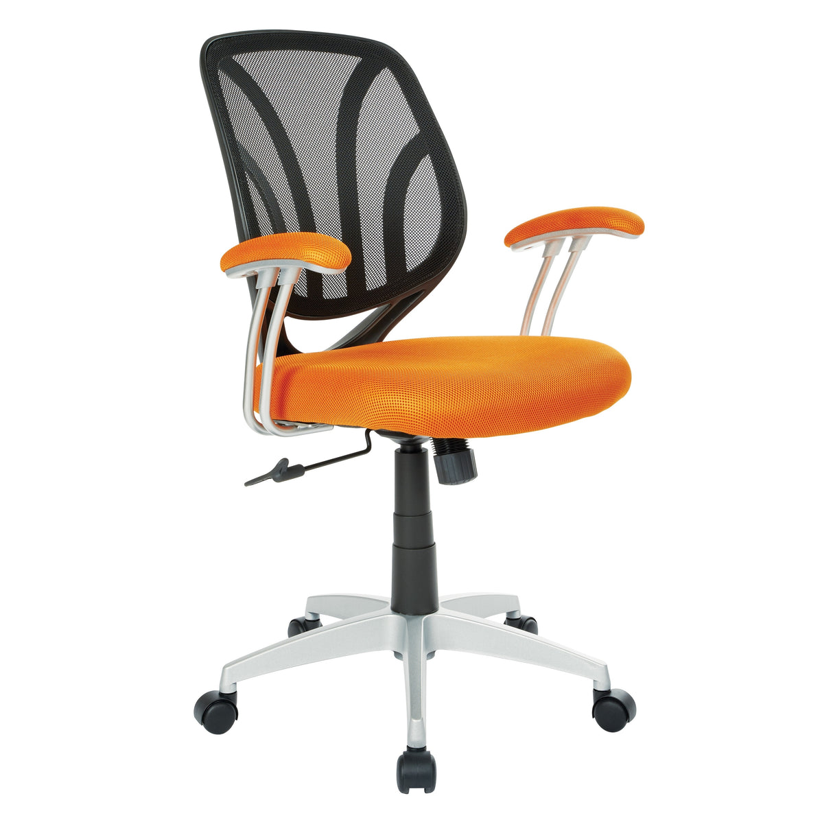 Screen Office Chair with Silver Arms and Base