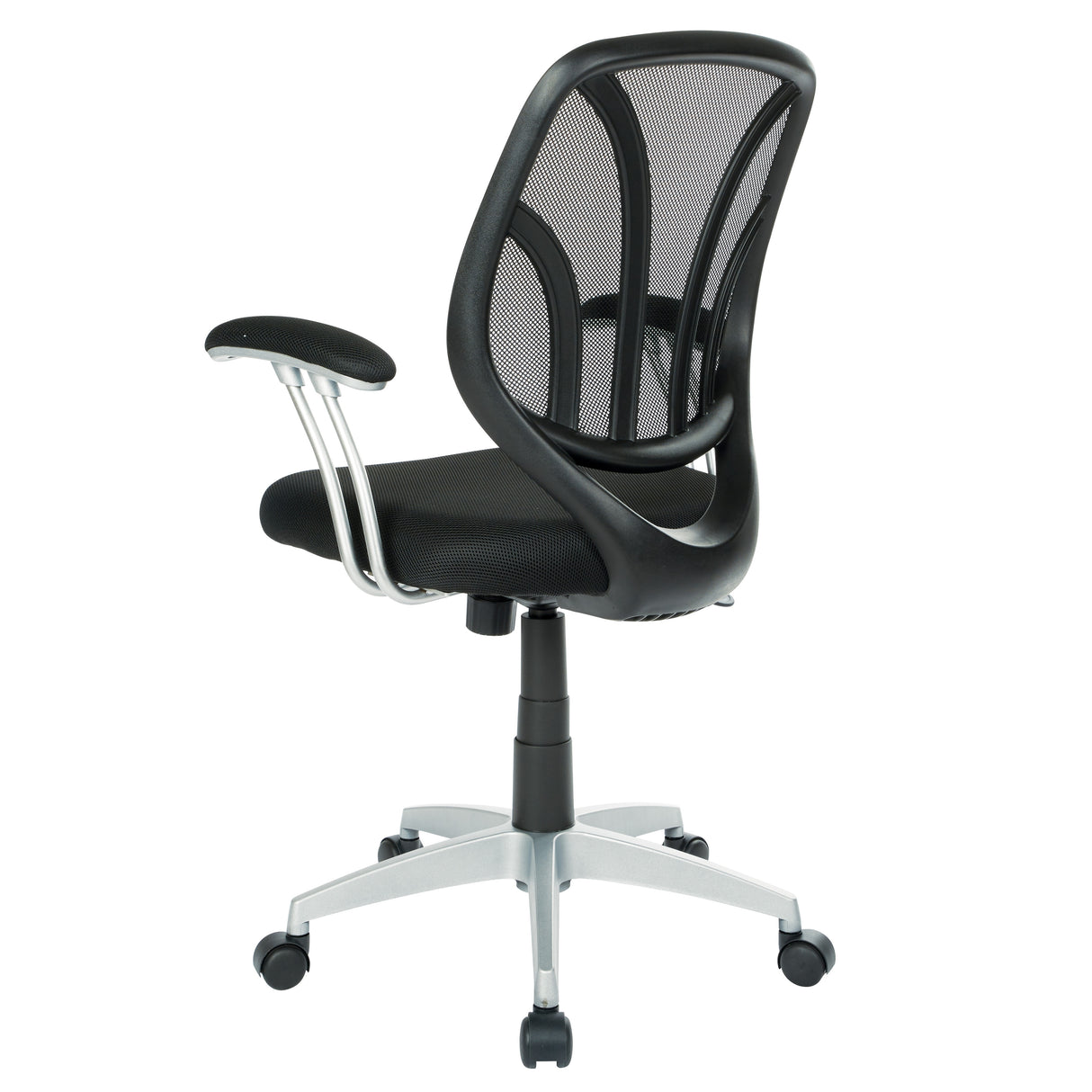 Screen Office Chair with Silver Arms and Base