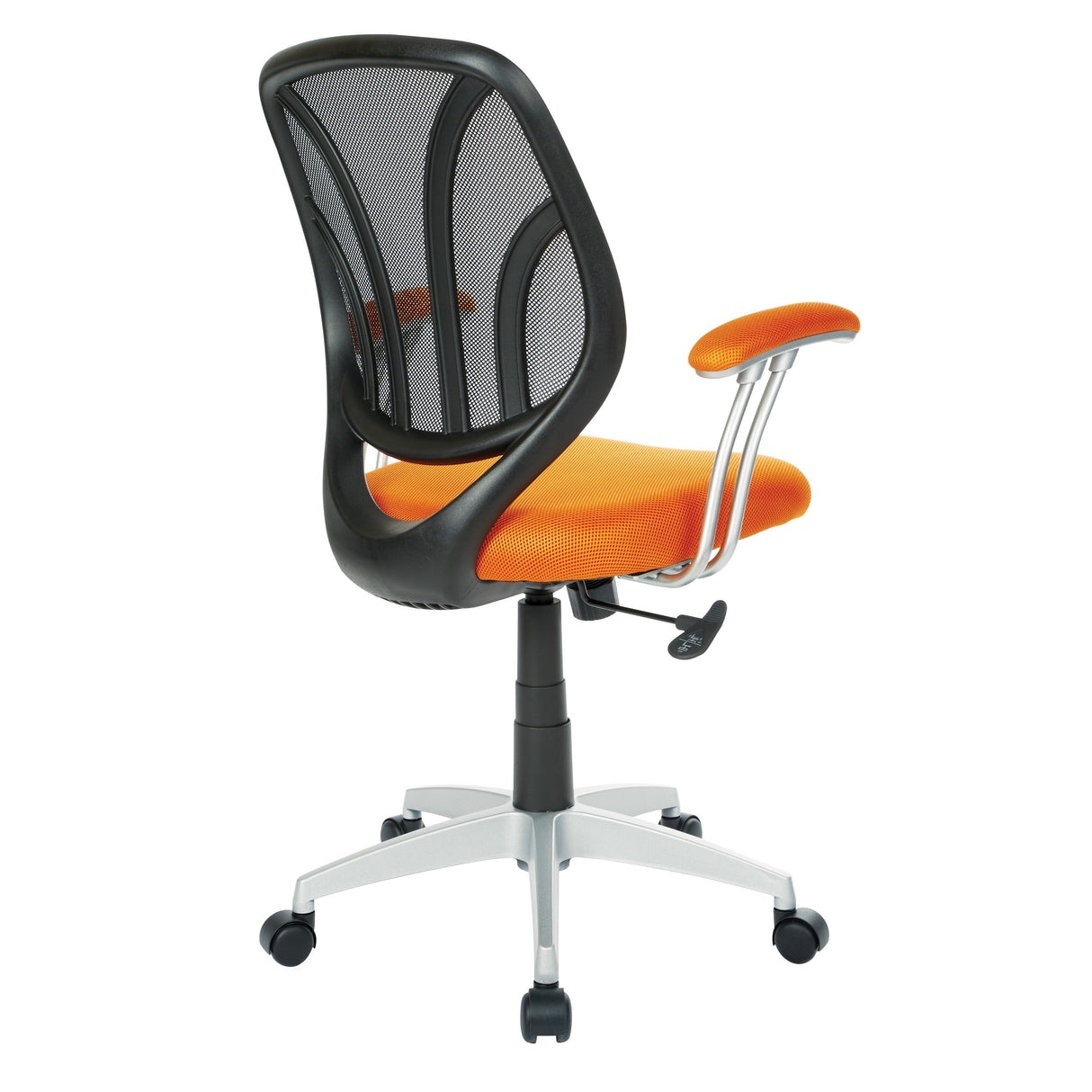 Screen Office Chair with Silver Arms and Base