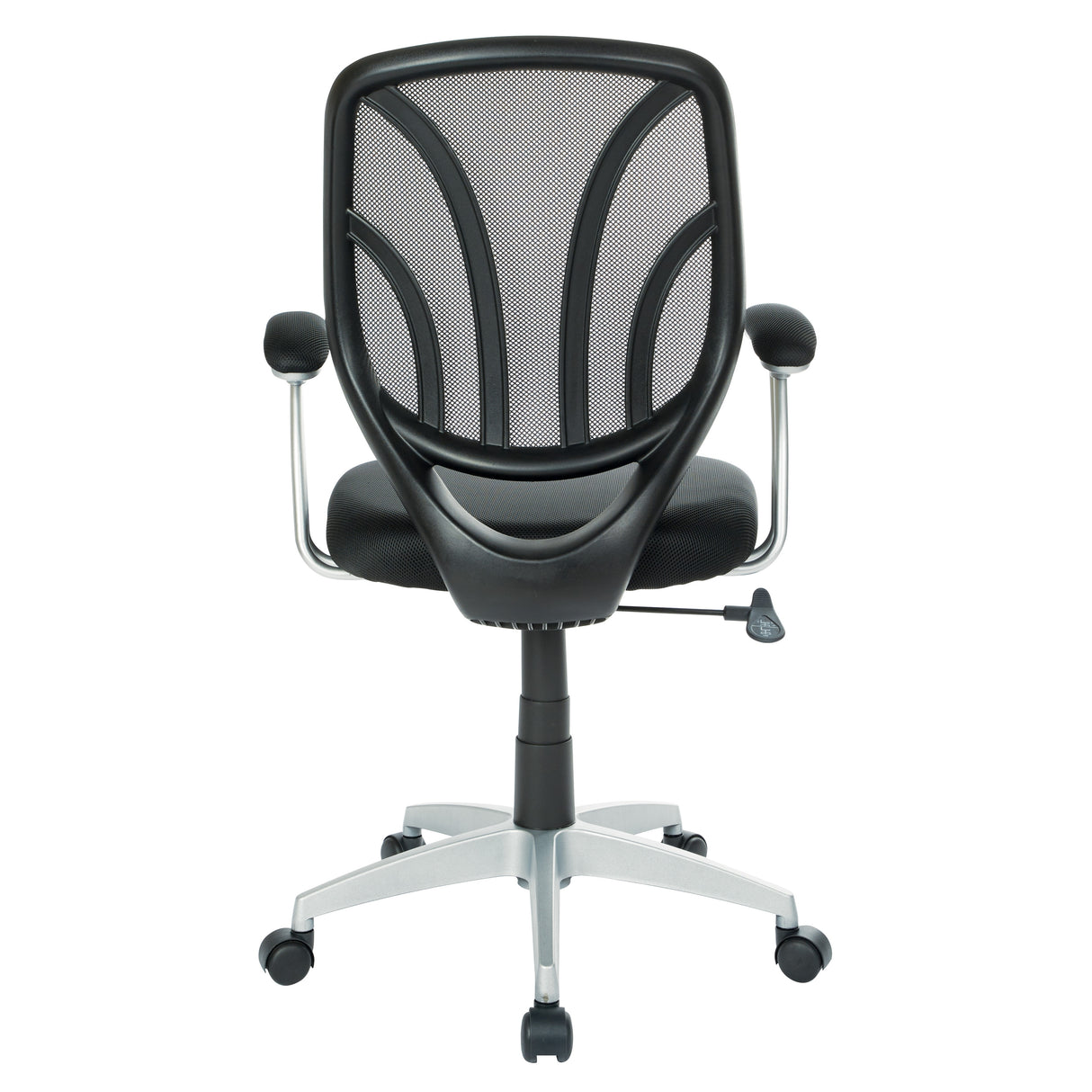 Screen Office Chair with Silver Arms and Base