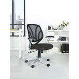 Screen Office Chair with Silver Arms and Base