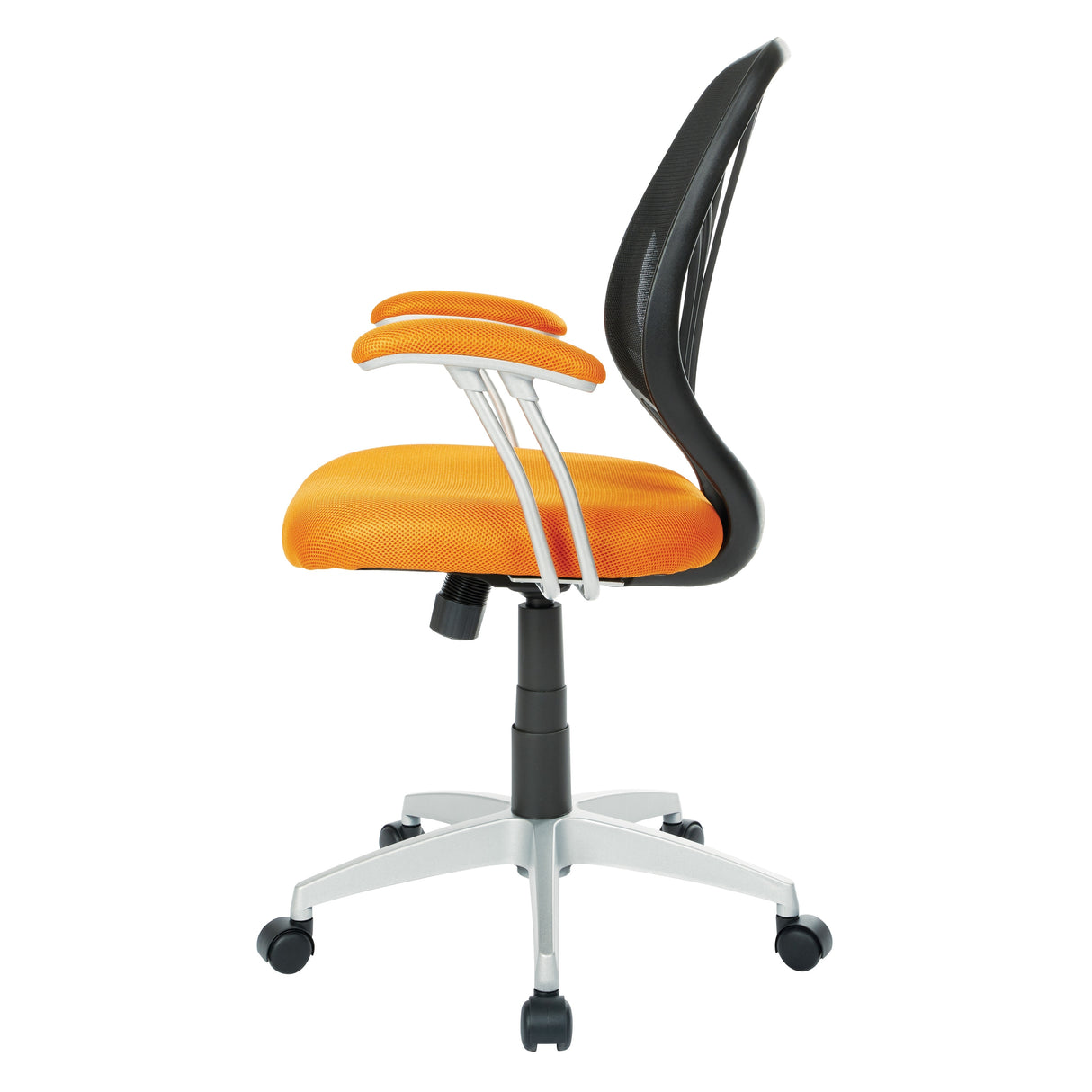Screen Office Chair with Silver Arms and Base