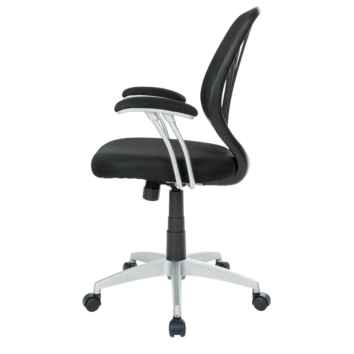 Screen Office Chair with Silver Arms and Base