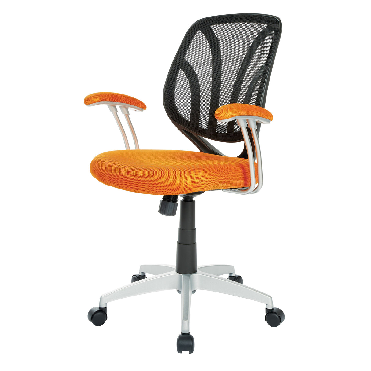 Screen Office Chair with Silver Arms and Base