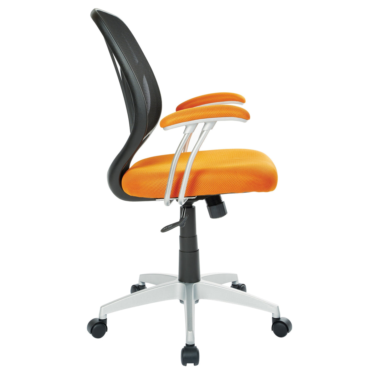 Screen Office Chair with Silver Arms and Base