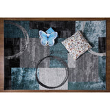 World Rug Gallery Abstract Polypropylene Machine-Made Circle Area Rug