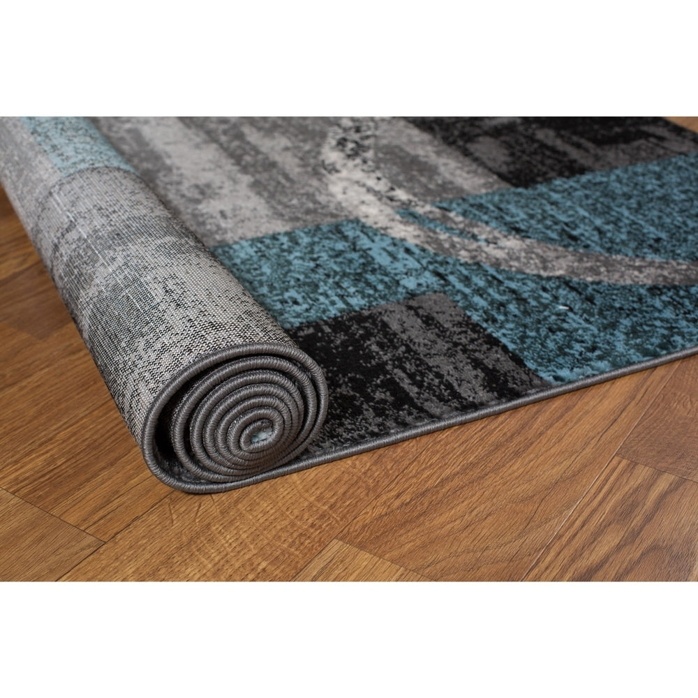 World Rug Gallery Abstract Polypropylene Machine-Made Circle Area Rug