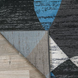 World Rug Gallery Modern Geometric Shapes Area Rug Blue - 5' x 7'