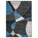 World Rug Gallery Modern Geometric Shapes Area Rug Blue - 5' x 7'