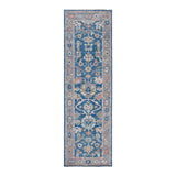 Overton Hand Knotted Wool Vintage Inspired Traditional Oushak Light Blue Runner Rug - 9' 8" X 2' 11"