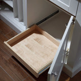OVE Decors Archer 54 in.Soft White Kitchen Island with Carrara Marble Countertop with Drawers