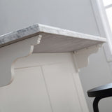 OVE Decors Archer 54 in.Soft White Kitchen Island with Carrara Marble Countertop with Drawers