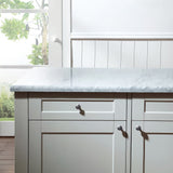 OVE Decors Archer 54 in.Soft White Kitchen Island with Carrara Marble Countertop with Drawers