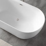 OVE Decors Ayago 59 in. Seamless White Acrylic Freestanding Oval Bathtub