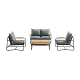 OVE Decors Barron 4-Piece Outdoor Patio Conversation Furniture Set