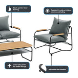 OVE Decors Barron 4-Piece Outdoor Patio Conversation Furniture Set