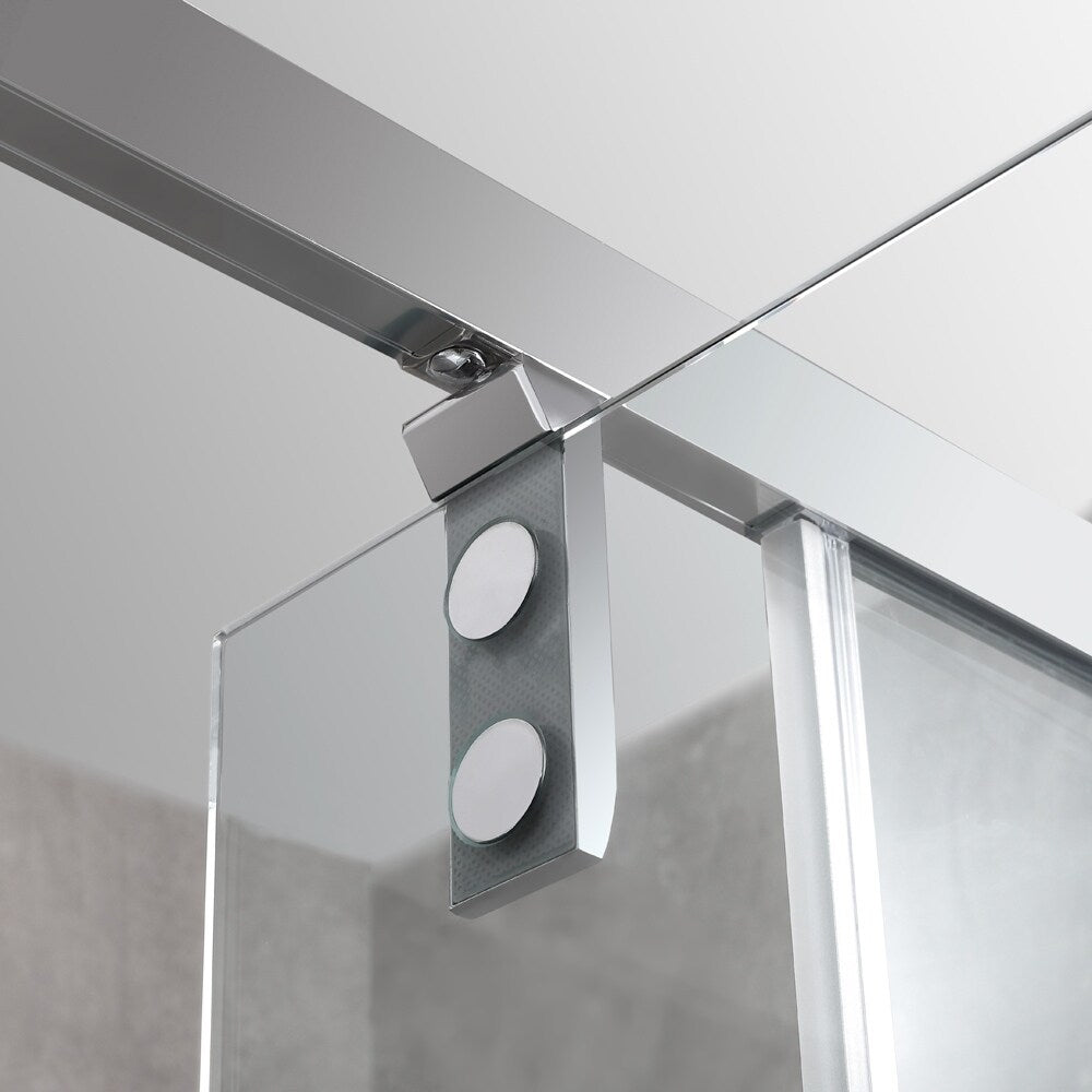 OVE Decors Estero 48x32 in. CHR Pivot Shower Door w/ Side Panel