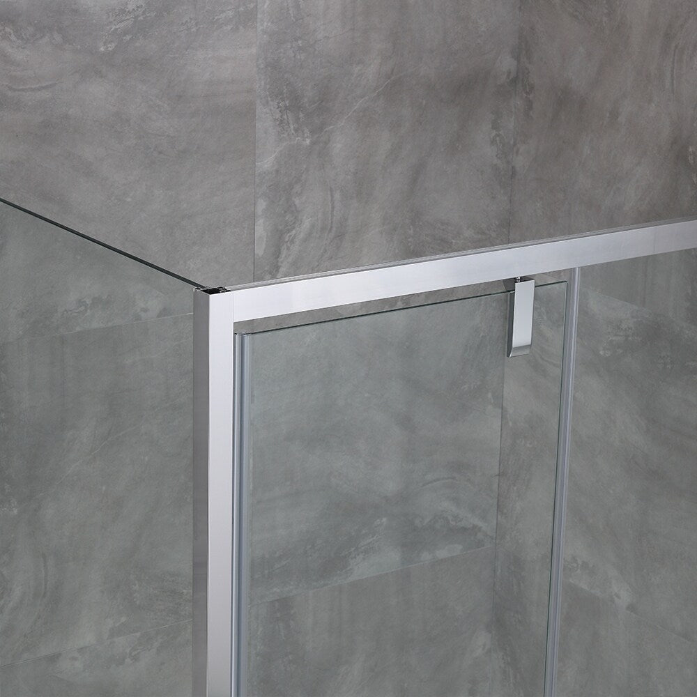 OVE Decors Estero 48x32 in. CHR Pivot Shower Door w/ Side Panel