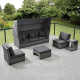 OVE Decors Long Island 5-Piece Multi Configuration Daybed in Gray