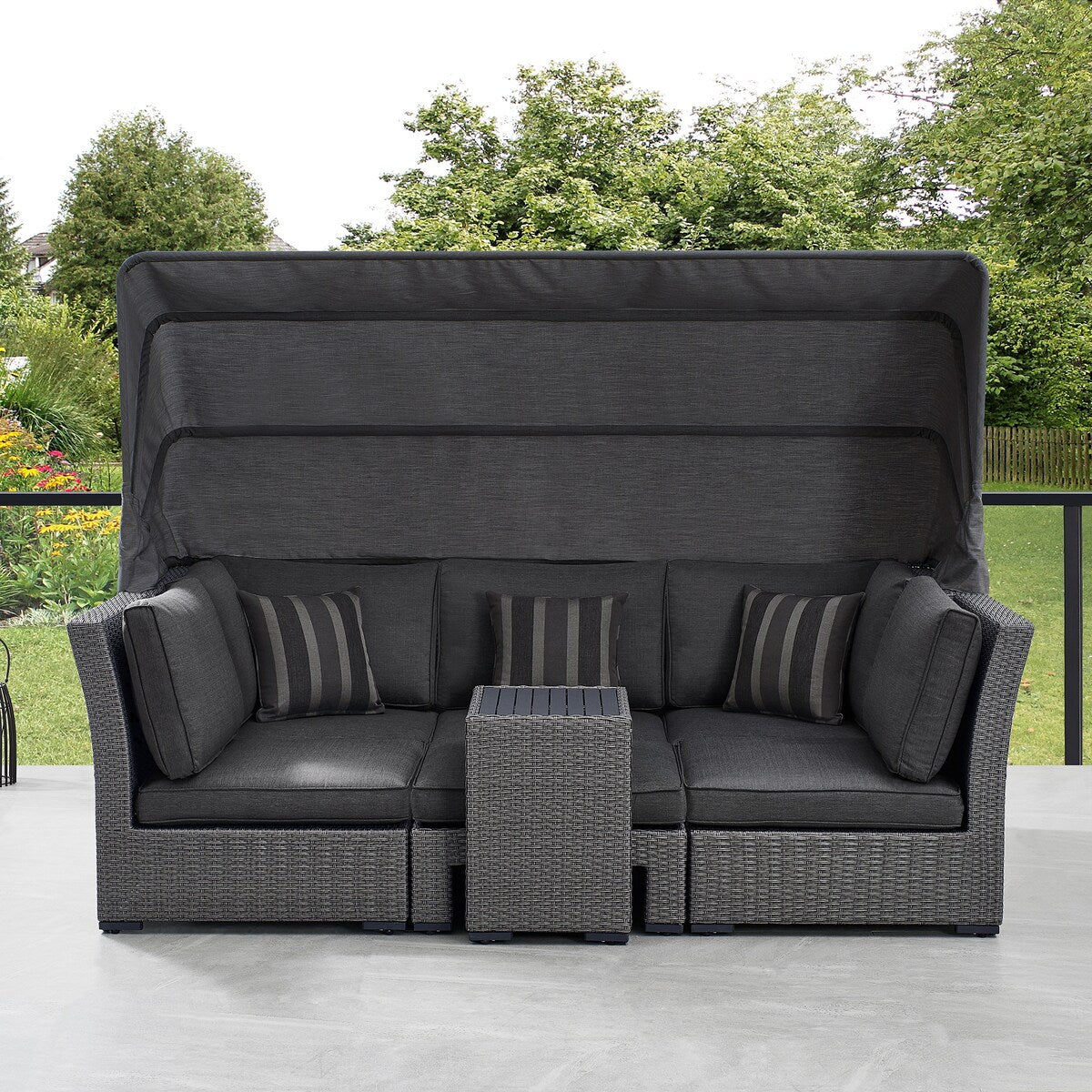 OVE Decors Long Island 5-Piece Multi Configuration Daybed in Gray