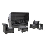 OVE Decors Long Island 5-Piece Multi Configuration Daybed in Gray