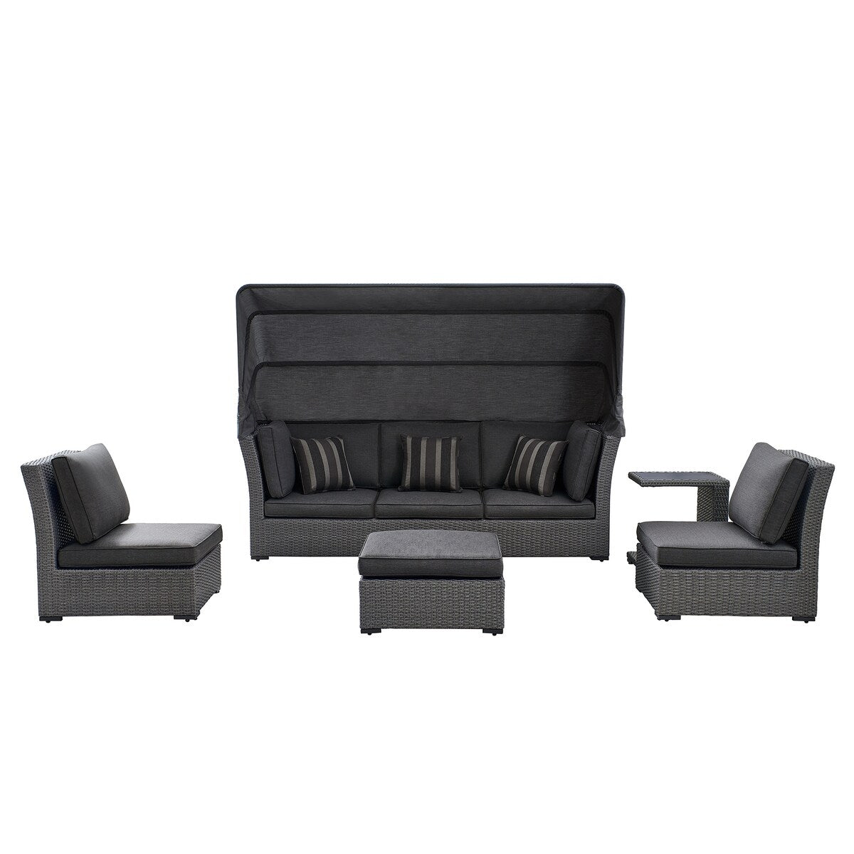 OVE Decors Long Island 5-Piece Multi Configuration Daybed in Gray